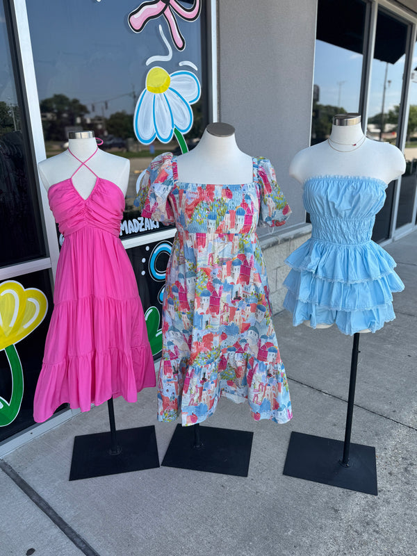 Light Pink Halter Midi Dress