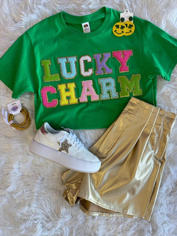 Lucky Patch Letter Graphic Tee