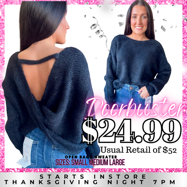 BLACK FRIDAY | Oversized Fuzzy Sweater With Back Twist Detail