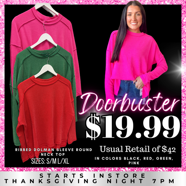 BLACK FRIDAY | Ribbed Long Sleeve Top