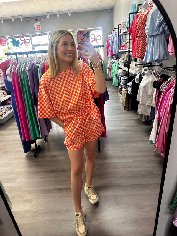 Orange Checkered Set