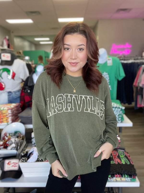 Nashville Ribbed Sweatshirt - Olive