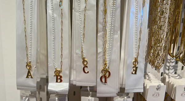 Half Pearl Half Paper Clip Chain Letter Necklace