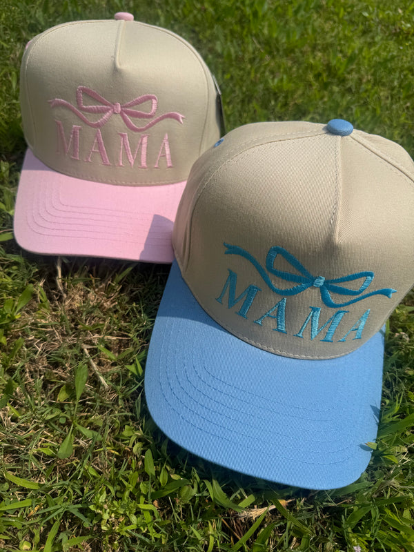 MAMA Ribbon Embroidered Two-Tone Trucker Hat