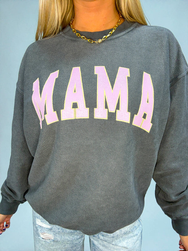 Black and Pink Mama Mineral Wash Sweatshirt