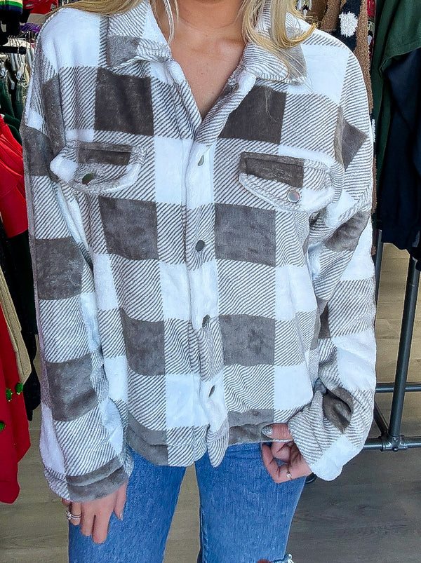 Grey and White Ultra Soft Shacket