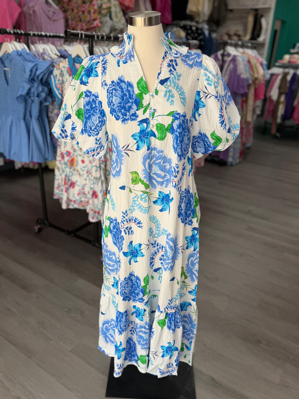 Blue Oasis Midi Dress