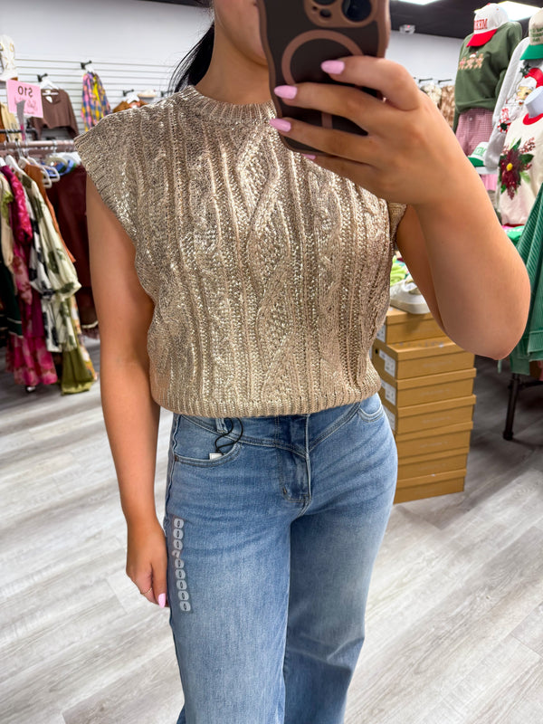 Going for the Gold Metallic Sweater
