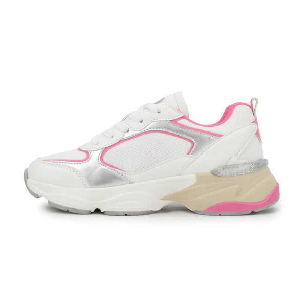 The Dash Sneaker White Silver Pink