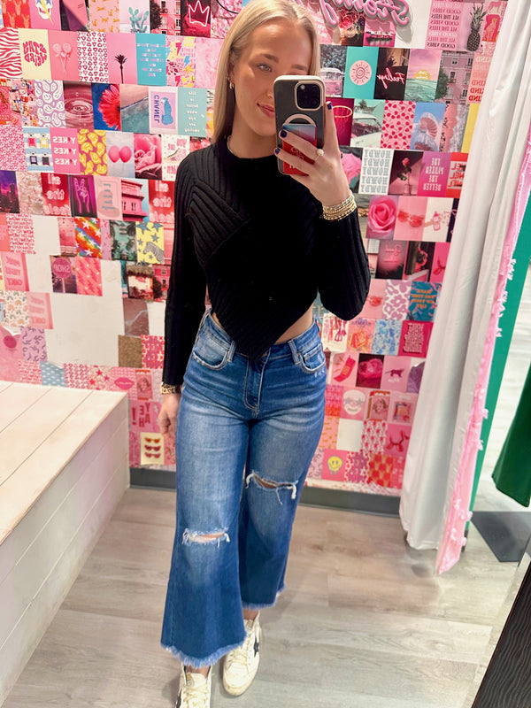 ASYMMETRICAL HEM SWEATER TOP vendor detail info