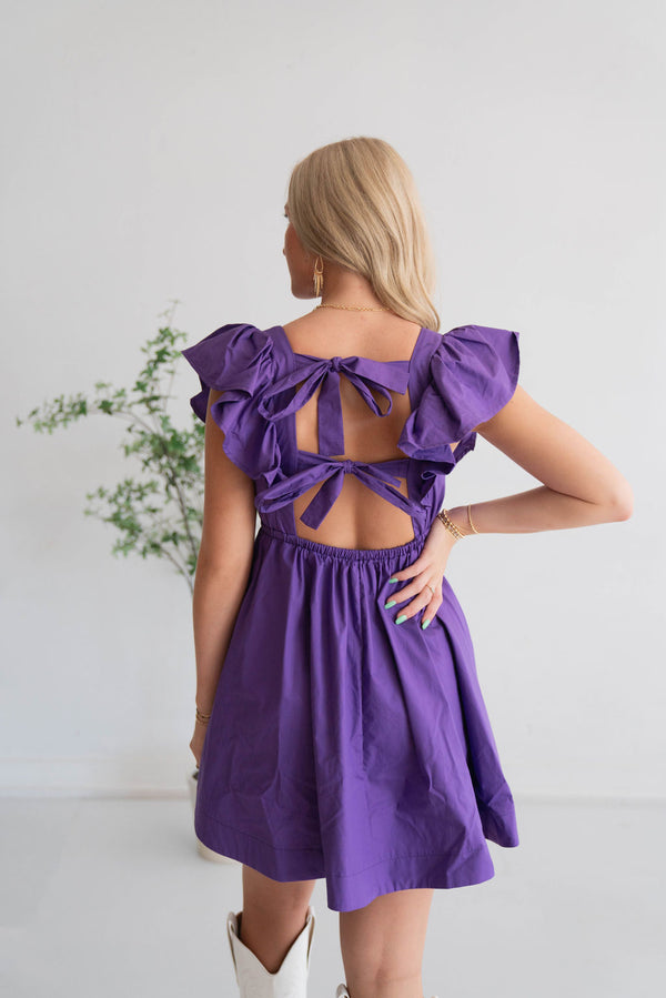 Gameday Beauty Bow Tie Back Mini Dress