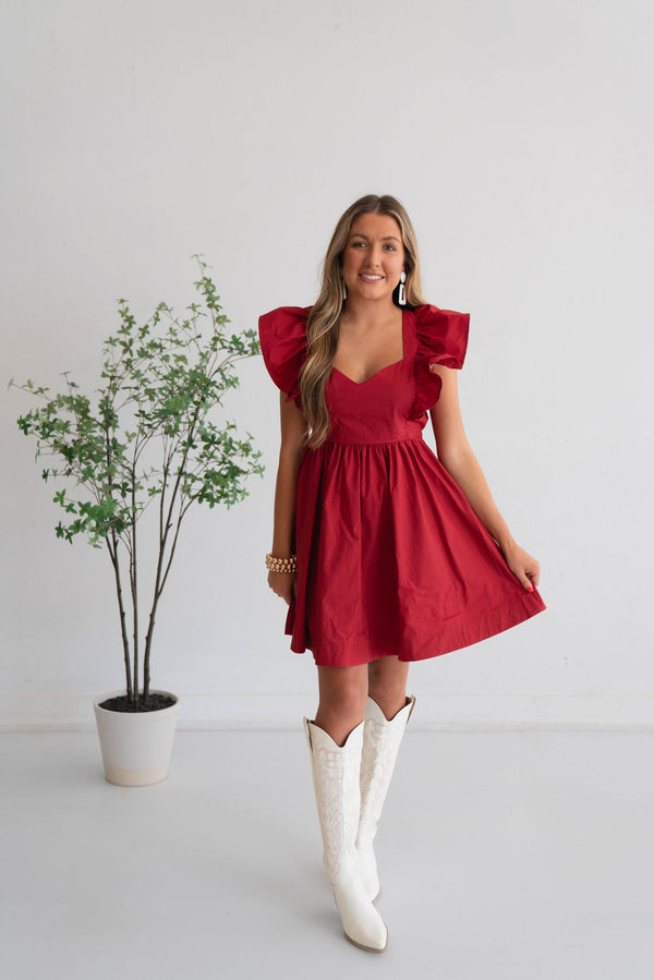 Gameday Beauty Bow Tie Back Mini Dress