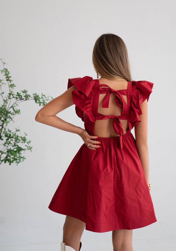 Gameday Beauty Bow Tie Back Mini Dress