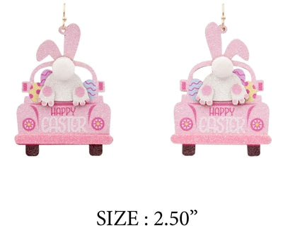Easter Bunny Truck Earrings