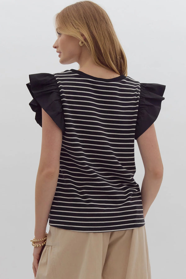 Black and White Stripe Top