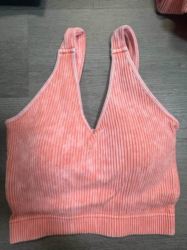 BEST SELLER Ribbed Padded Crop Seamless Tank