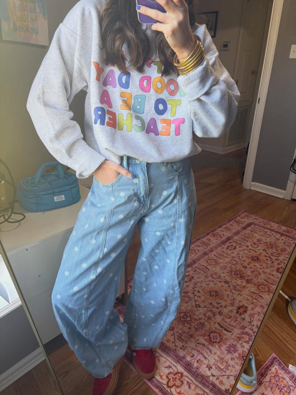 Polka Dot Barrel Jeans