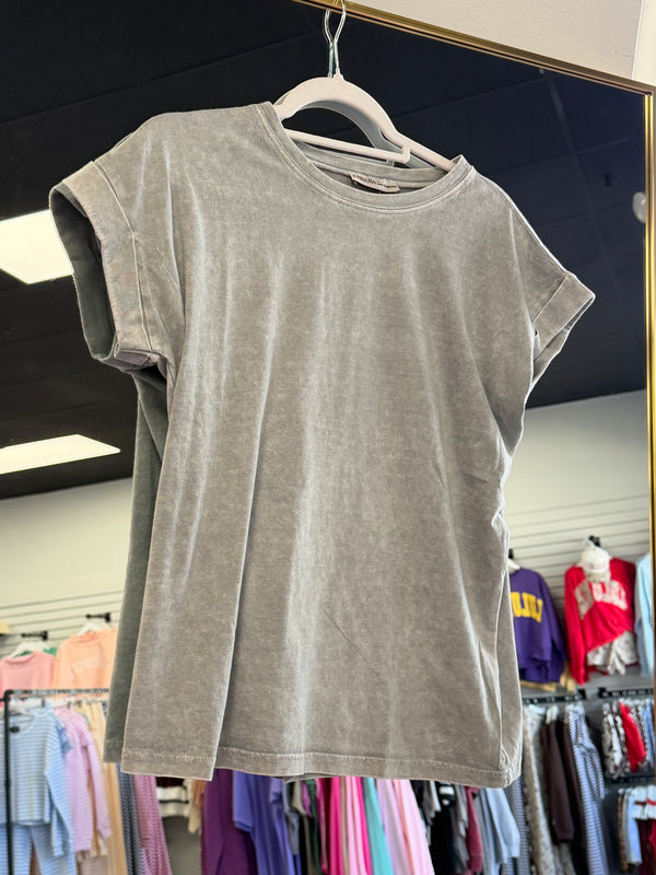 My Favorite Find | Acid Wash Cuffed Short Sleeve Tee