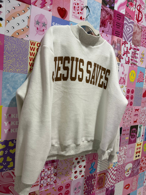 Jesus Saves Mock Neck Reversible
