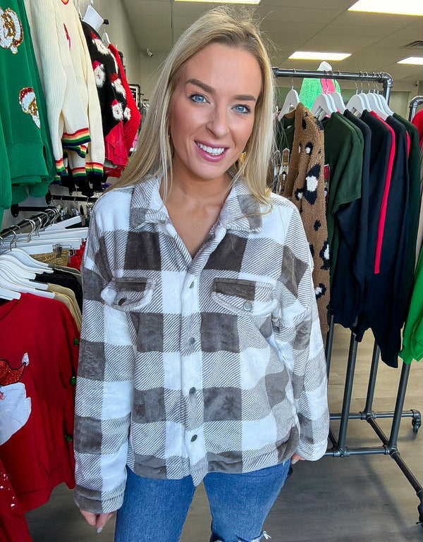 Grey and White Ultra Soft Shacket