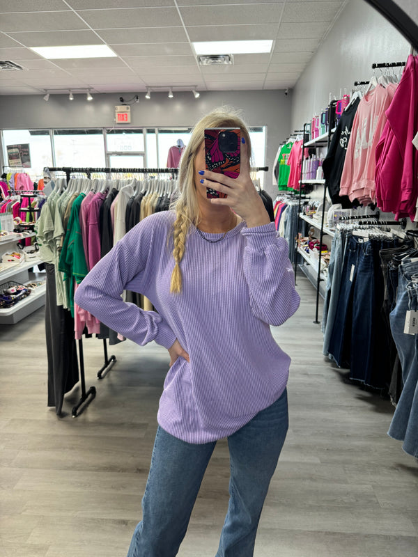 Slow Your Roll Lavender Pullover