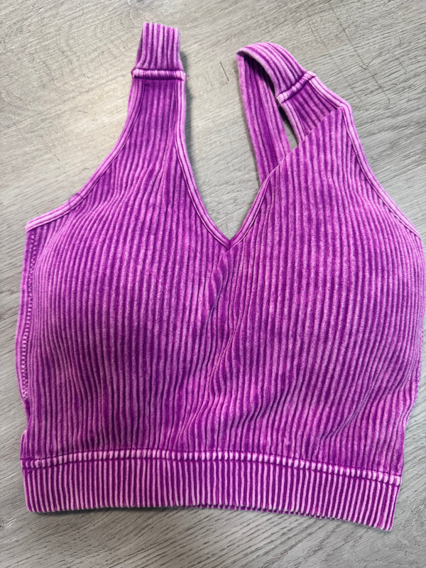 BEST SELLER Ribbed Padded Crop Seamless Tank