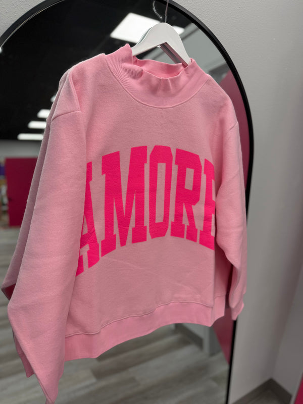 AMORE Reversible Mock Neck Sweatshirt