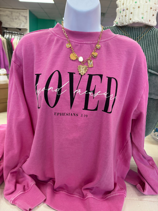 Loved Pink Mineral Wash Sweatshirt