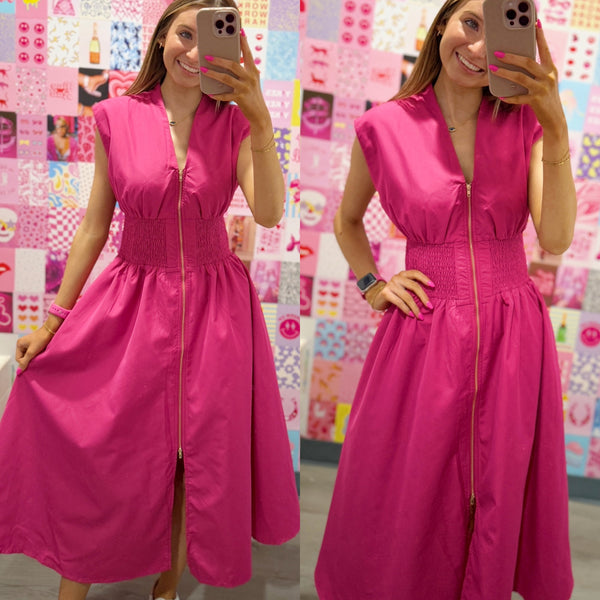 Hear Me Out Midi Zipper Dress