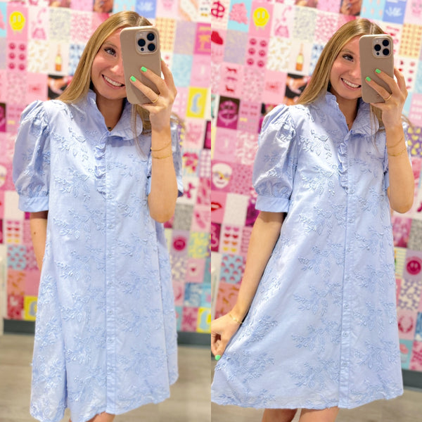 Baby Blue Textured Dress
