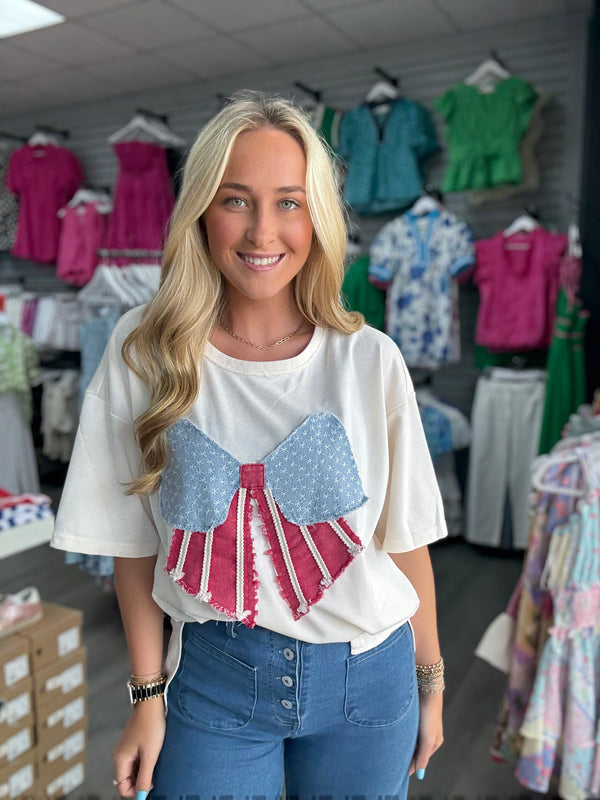 Bow July 4th Top