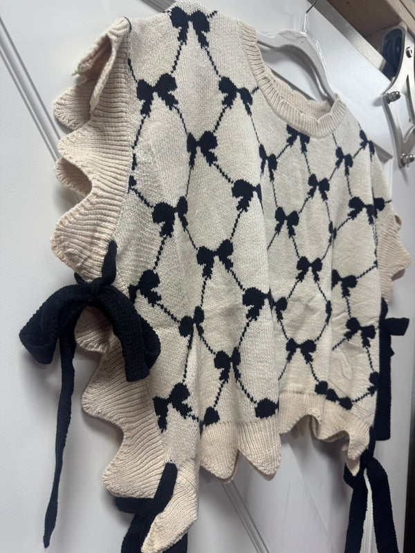 Bow Sweater Cream Black