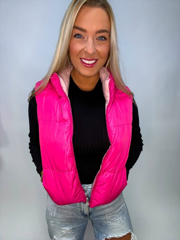 Two Sides to Every Story Reversable Puffer Vest