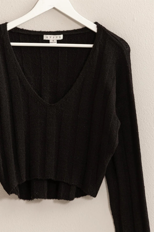 Back in It Black Long Sleeve Sweater