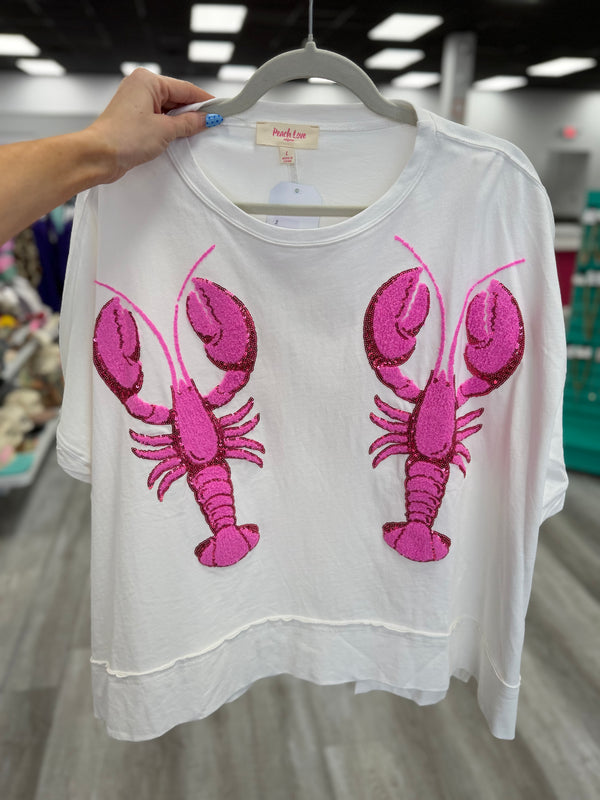 Here for the Crawfish Sequin Top