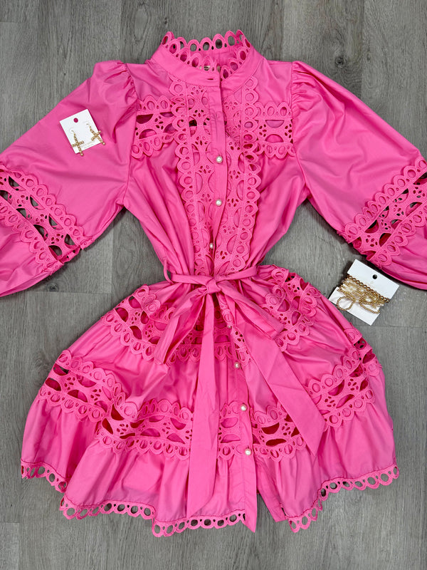 Bubblegum Pink Lace Dress