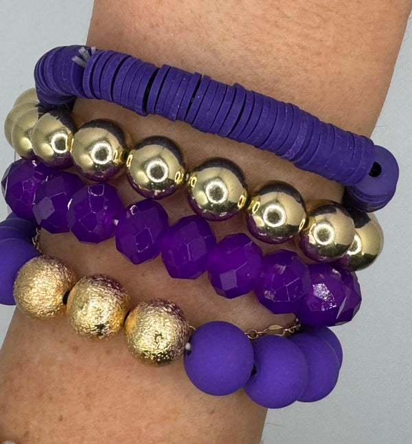 Clay Metal Bead Multi Bracelet Set