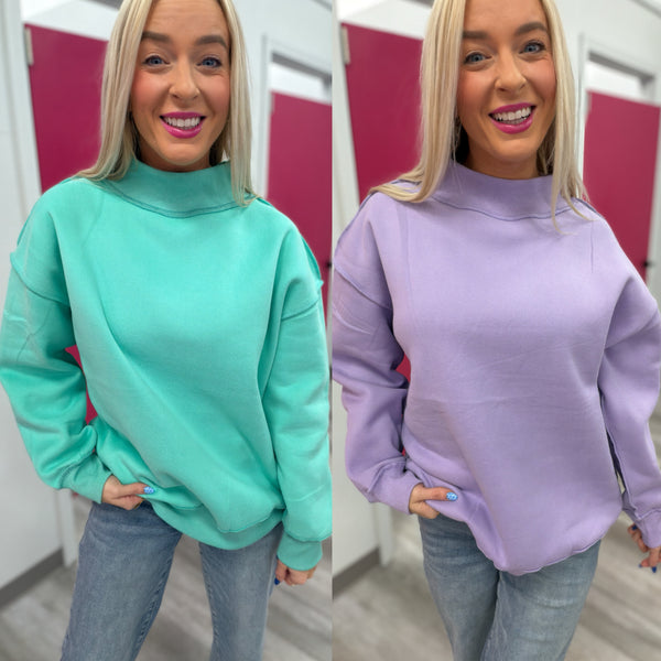 Color Me Comfy Mock Neck Sweatshirt
