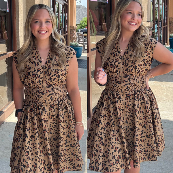 Leopard Zip Dress