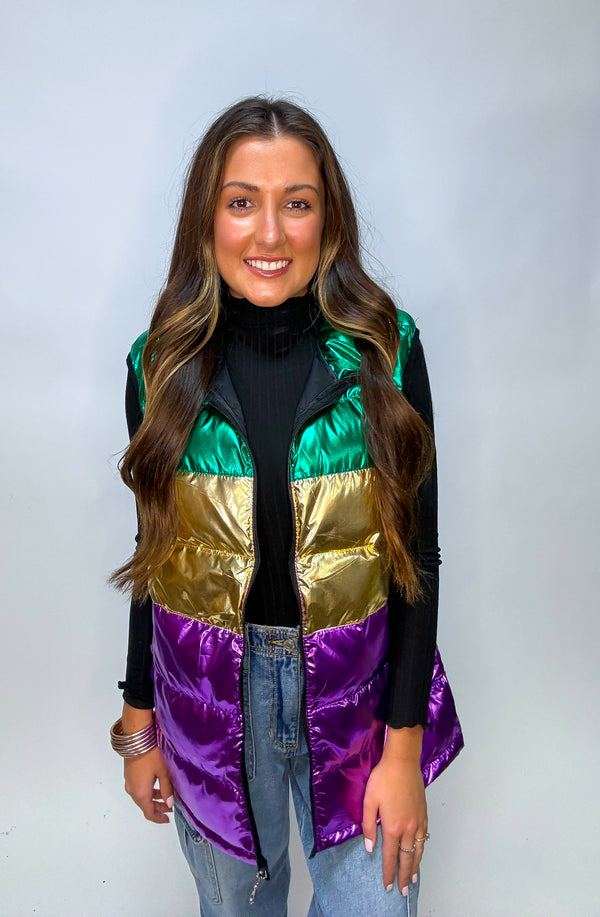Mardi Gras Puff Vest