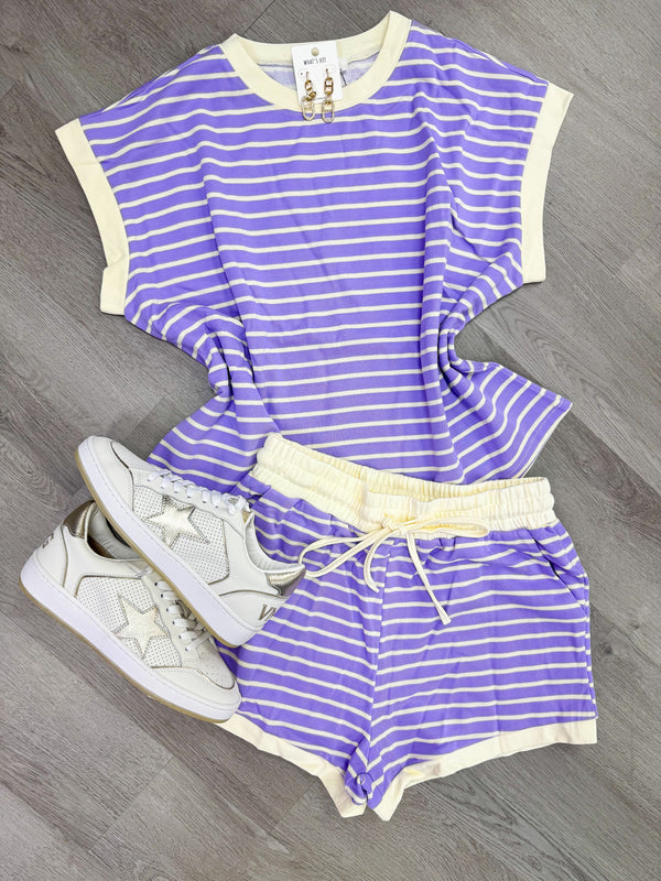 Seen in Stripes Set - Lilac