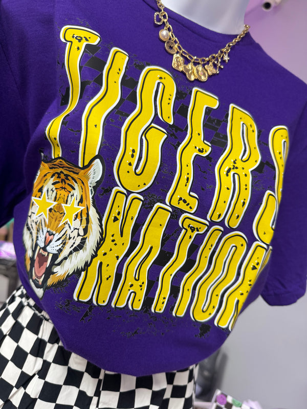 Tiger Nation Checkered tee