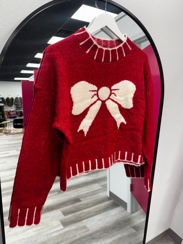 Big Bow Red Sweater