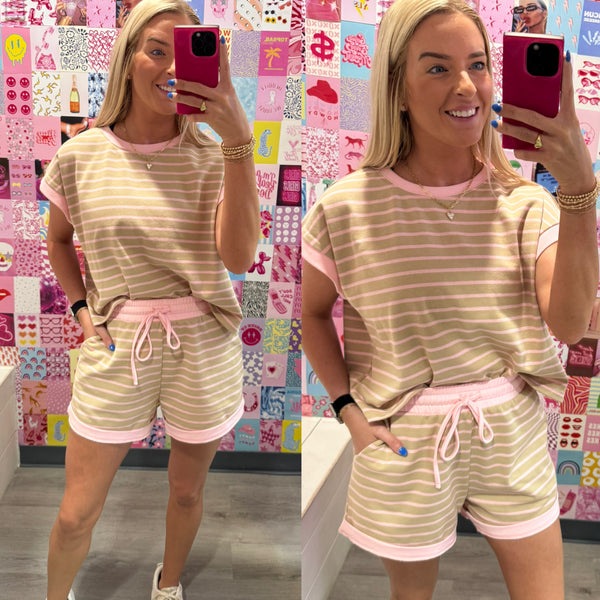 Seen in Stripes Set - Taupe