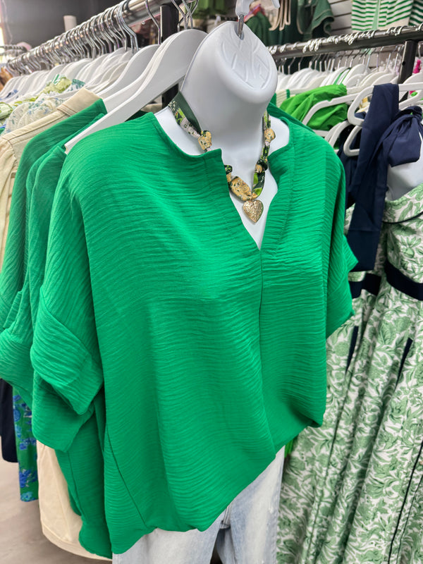 Airflow Split Neck Short Sleeve Top