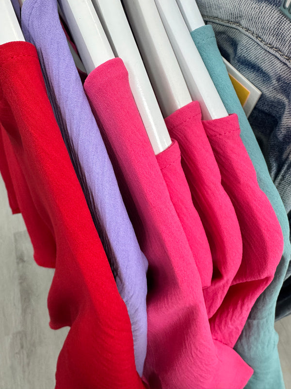 Airflow Split Neck Short Sleeve Top