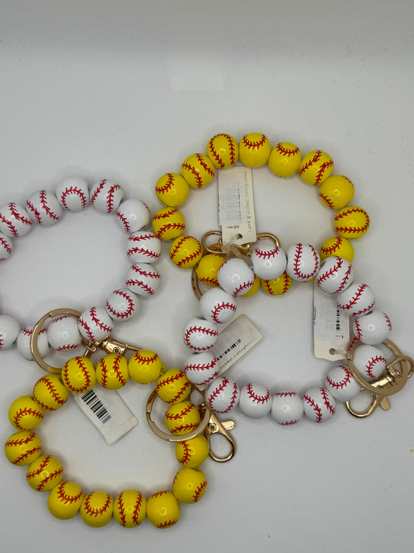 Baseball / Softball Wooden Key Ring
