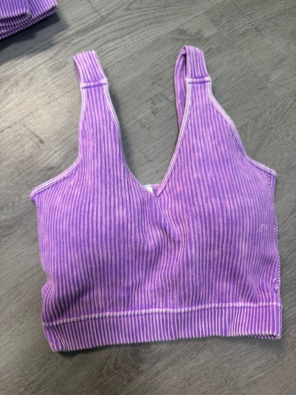 BEST SELLER Ribbed Padded Crop Seamless Tank