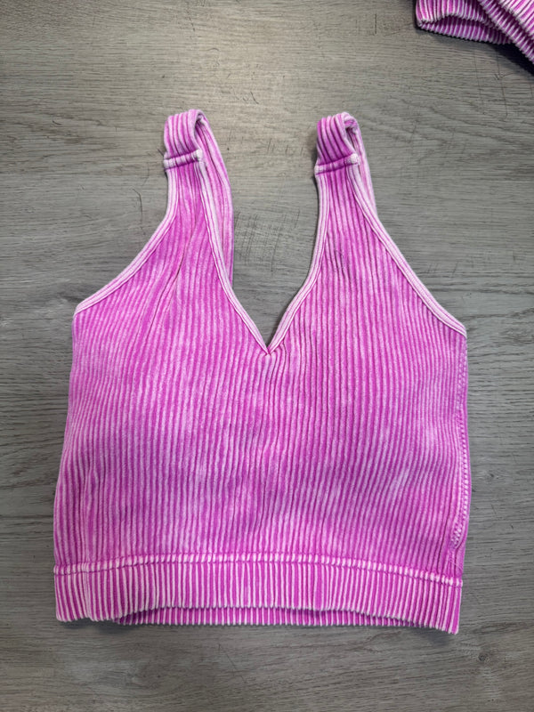 BEST SELLER Ribbed Padded Crop Seamless Tank