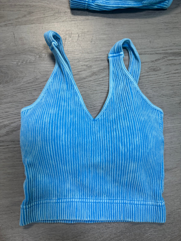 BEST SELLER Ribbed Padded Crop Seamless Tank